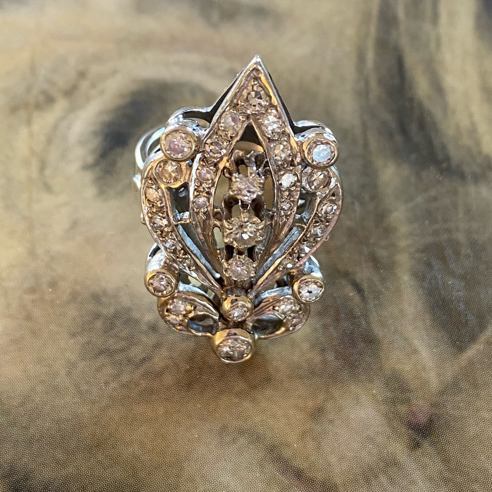 Diamond Art Deco Retro Ring